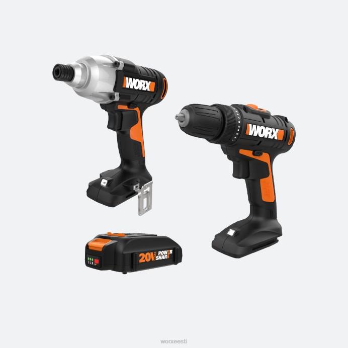 20v 2tk puuri ja löökkeeraja kombineeritud komplekt VLRD116 elektrilised tööriistad WORX